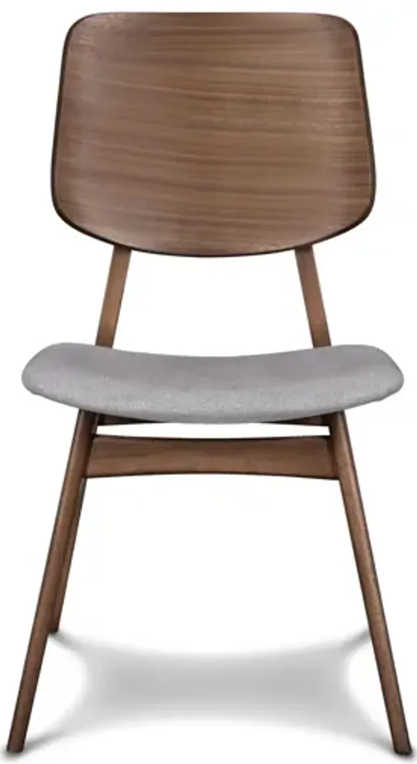 Oscar Dining Chair with Dark Gray Cushion (Set of 2) - Walnut