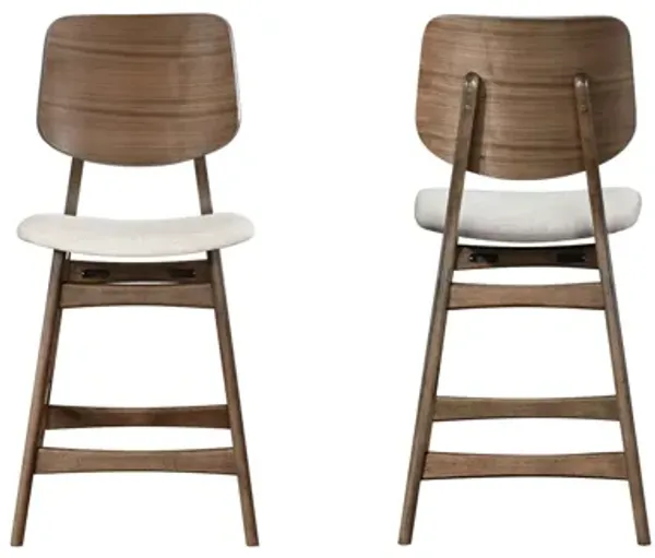 Oscar Counter Chair With Natural Cushion - Walnut