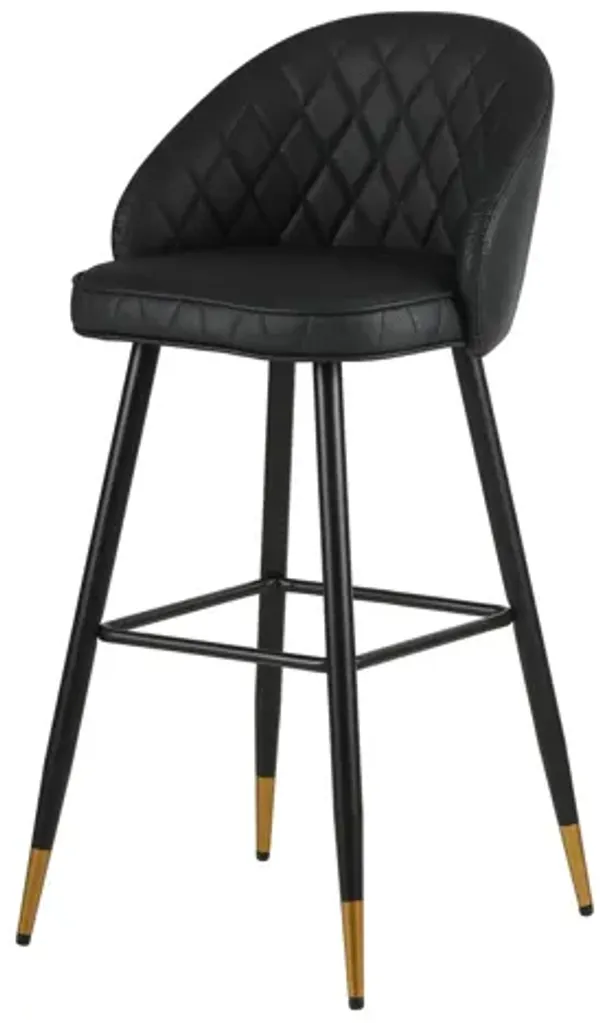 Oliver Vegan Leather Bar Chair (Set of 2) - Black