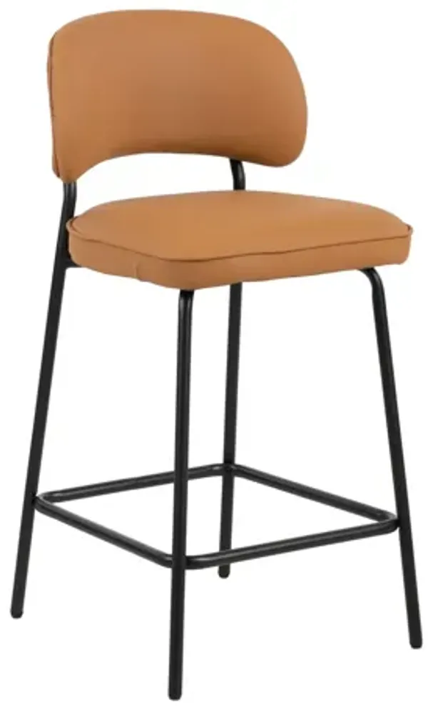 Blythe Vegan Leather Counter Chair (Set of 2) - Orange