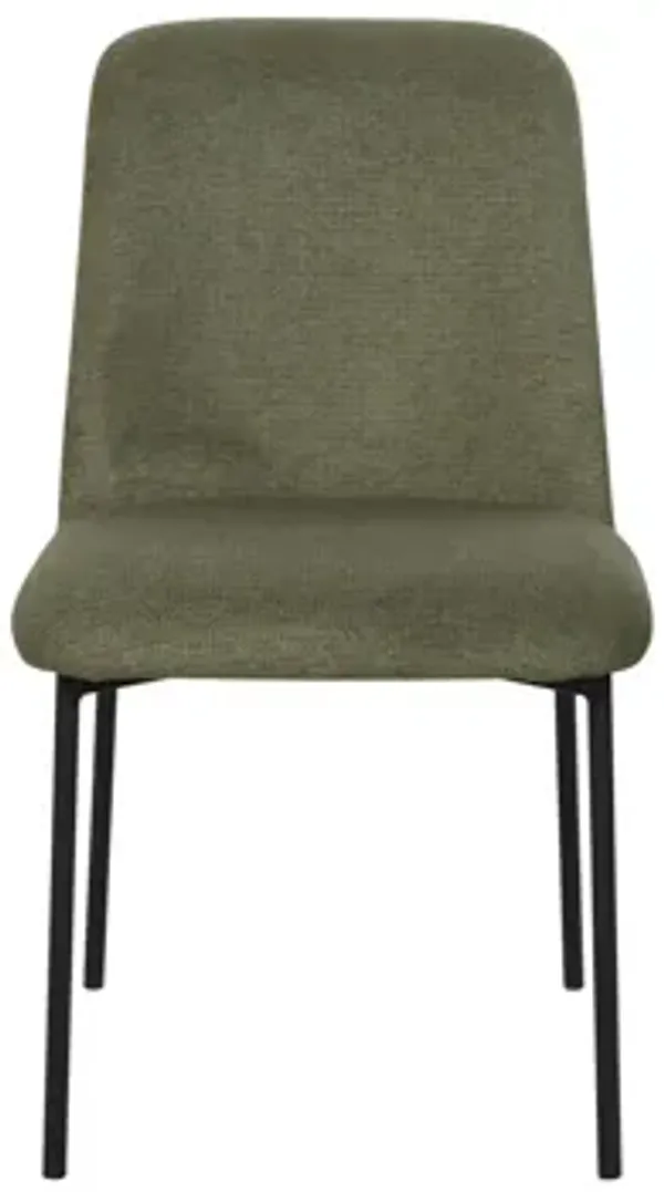 Erik Side Chair with Black Metal Frame (Set of 2) - Green