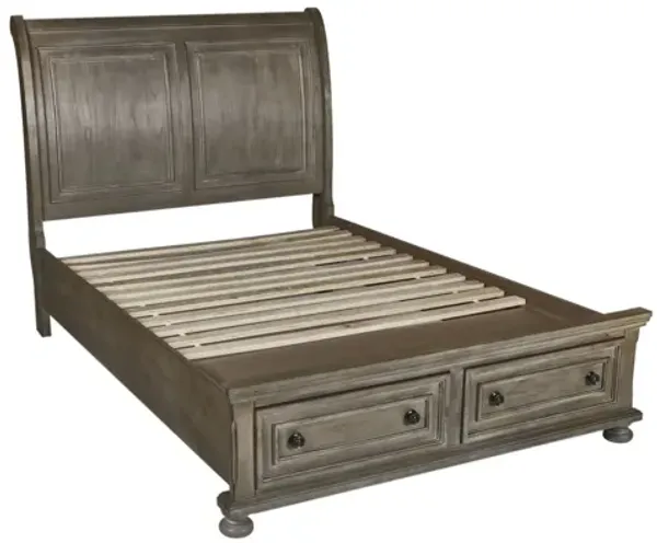 Allegra Full Storage Bed - Pewter