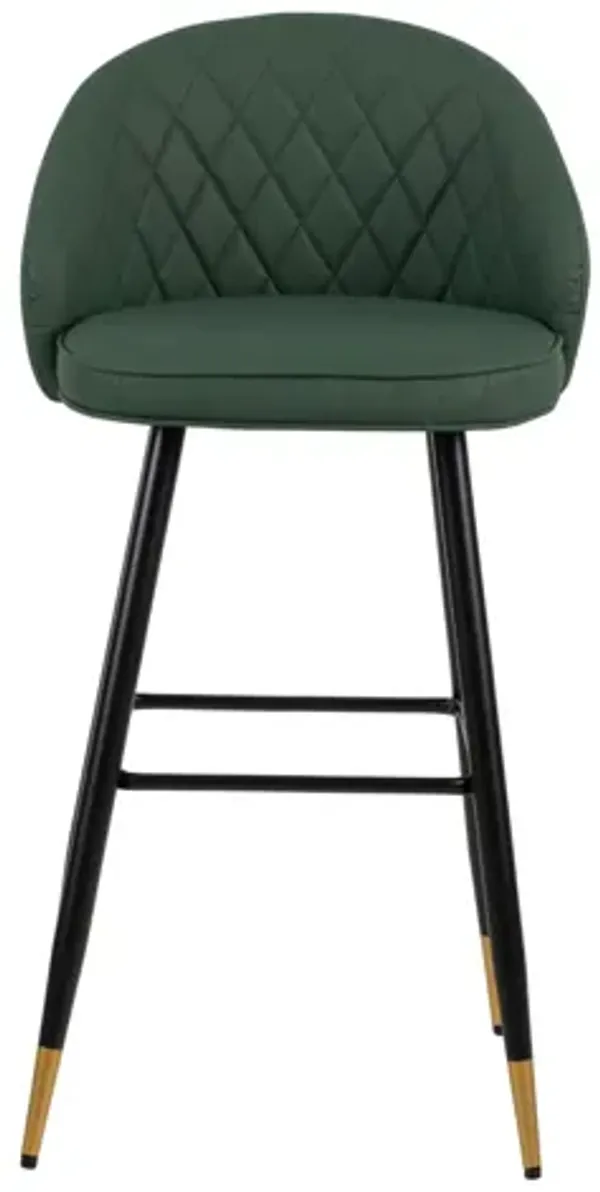 Oliver Vegan Leather Bar Chair (Set of 4) - Green