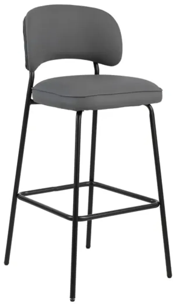 Blythe Vegan Leather Bar Chair (Set of 4) - Gray