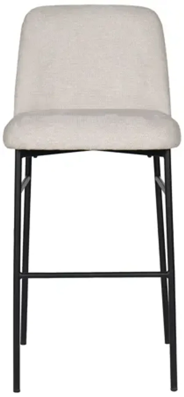 Erik Bar Chair with Black Metal Frame (Set of 4) - Beige