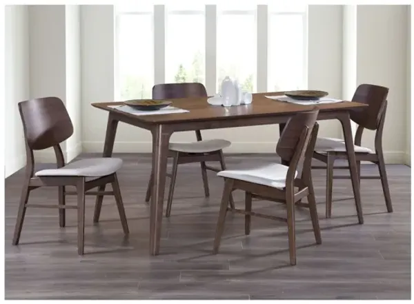 Oscar 5 Piece Rectangle Table Set with 4 Chairs - Walnut