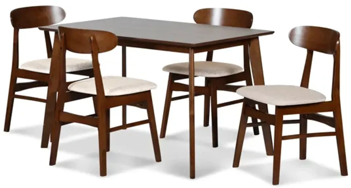Morocco 5 Piece Rectangle Dining Table Set - Natural