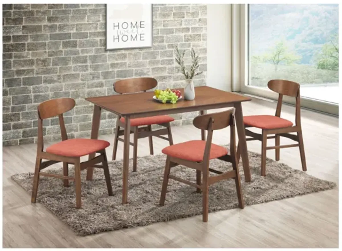 Morocco 5 Piece Rectangle Dining Table Set - Orange