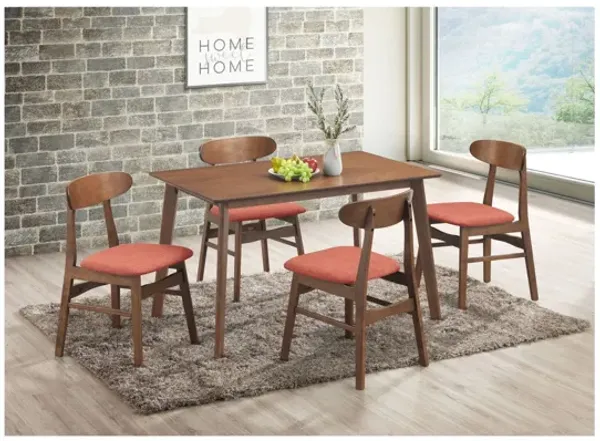 Morocco 5 Piece Rectangle Dining Table Set - Orange