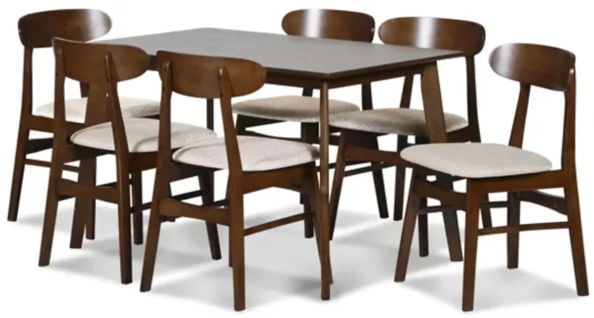 Morocco 7 Piece Rectangle Dining Table Set - Natural