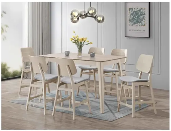 Oscar 7 Piece Counter Table Set - White Ash