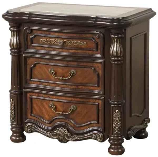 Bella Notte Nightstand - Mahogany Brown