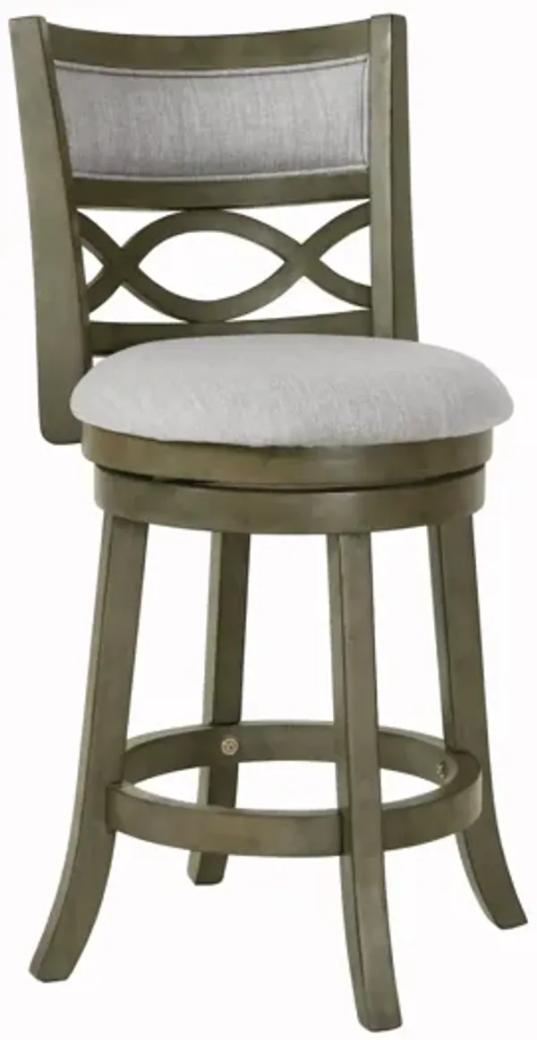 Manchester 24" Counter Stool with Fabric Cushions - Gray