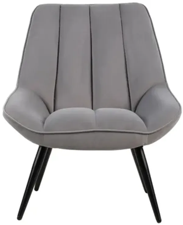 Astrid Velvet Accent Chair - Gray