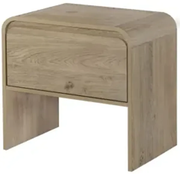 Mara One Drawer End Table / Bedside Table - Natural