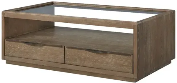 Trilogy Glass Top Cocktail Table - Cocoa