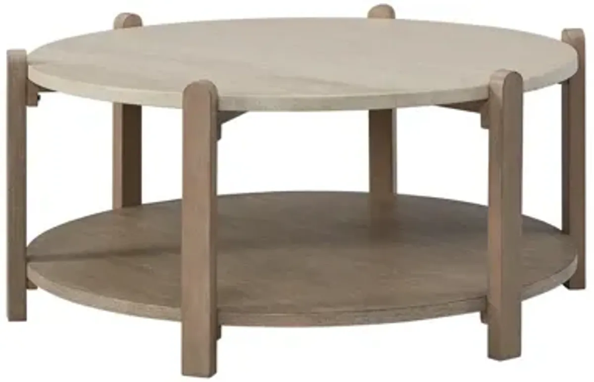 Trilogy Stone Top Cocktail Table - Toffee