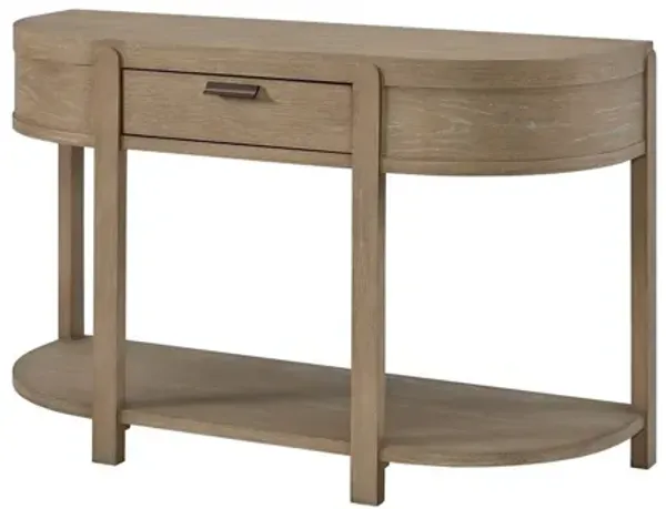 Trilogy Curved 1-Drawer Console Table - Toffee