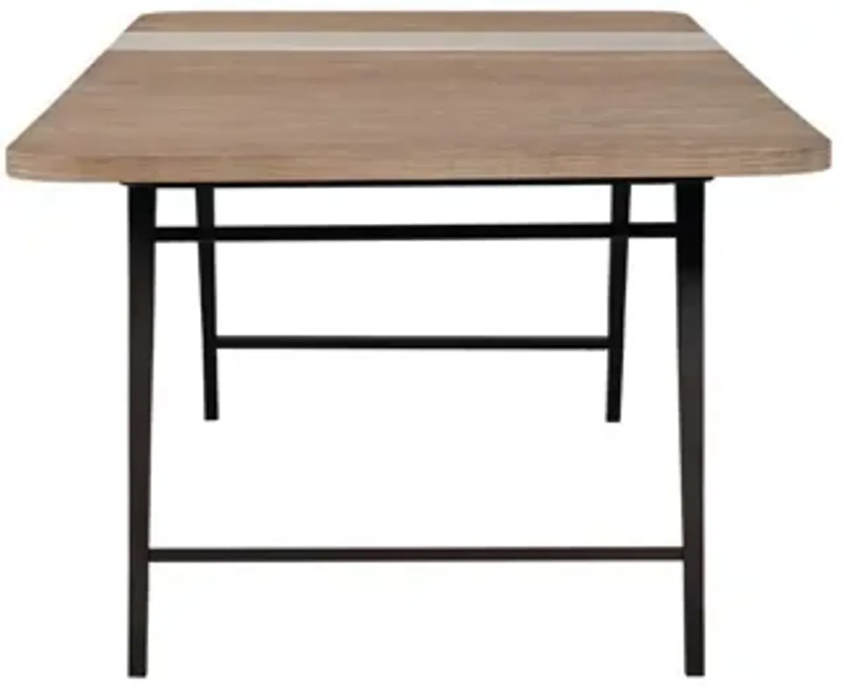 Trilogy Asymmetrical Slab Stone Dining Table - Toffee