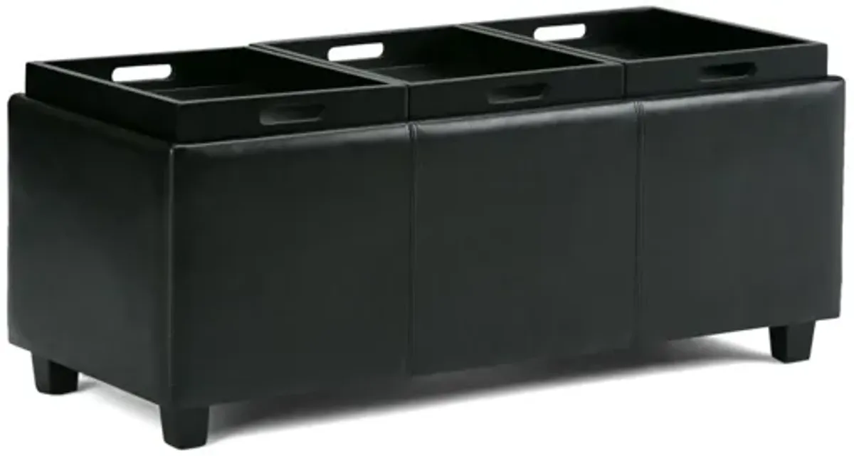 Avalon Storage Ottoman - Black