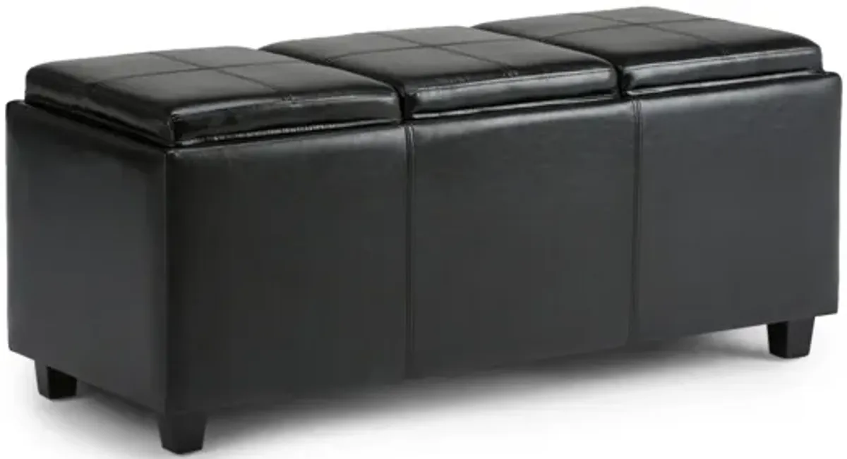 Avalon Storage Ottoman - Black