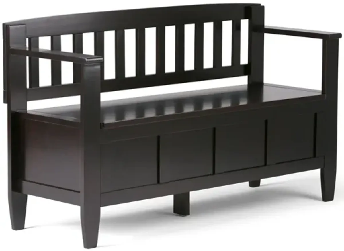 Brooklyn Entryway Storage Bench - Dark Brown