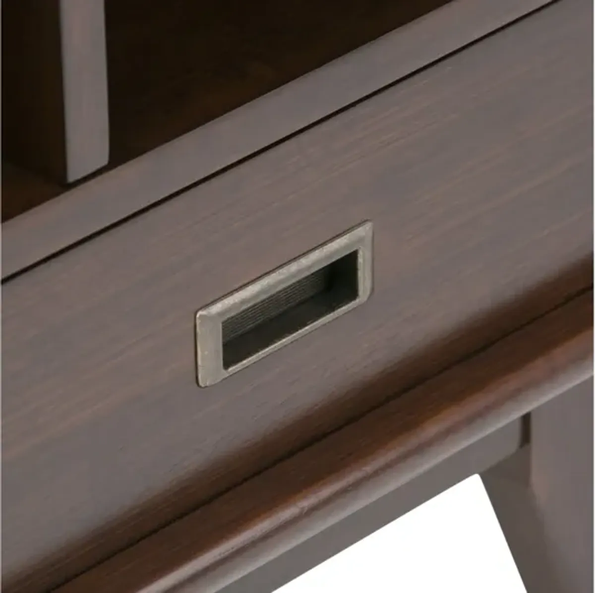 Draper Mid Century Wide Bookcase and Storage Unit - Dark Brown