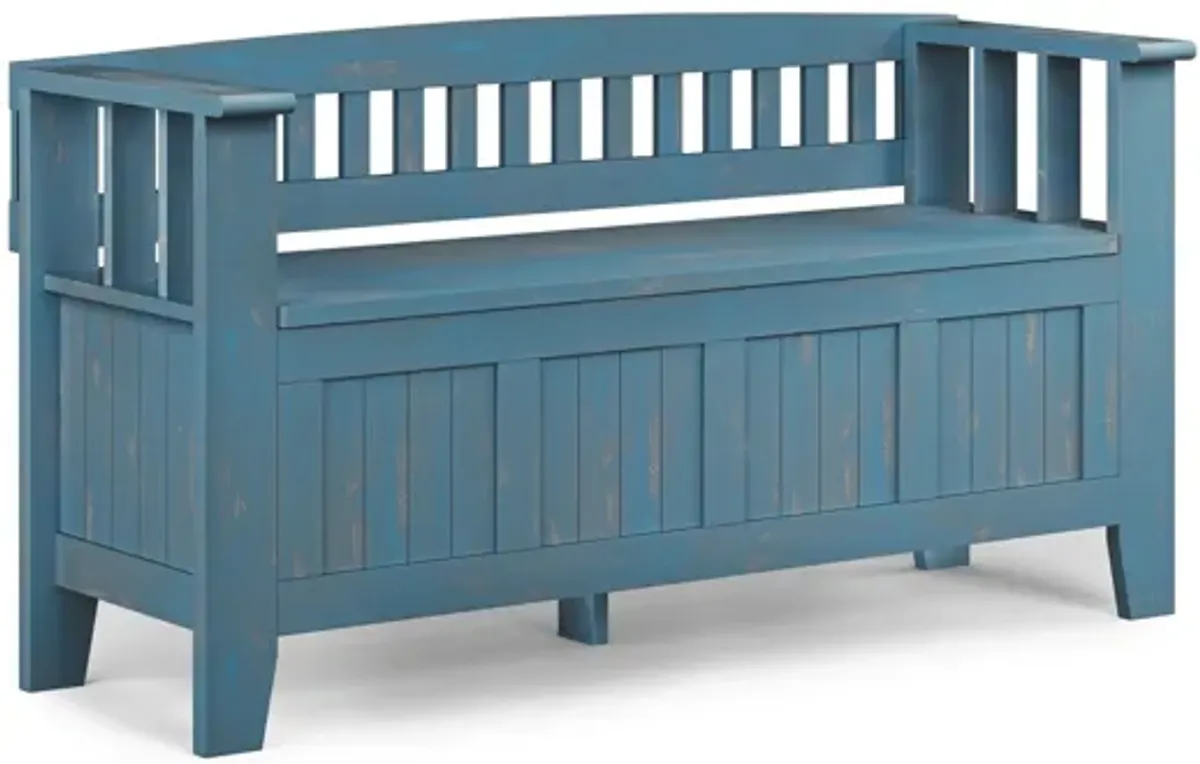 Acadian Entryway Storage Bench - Blue