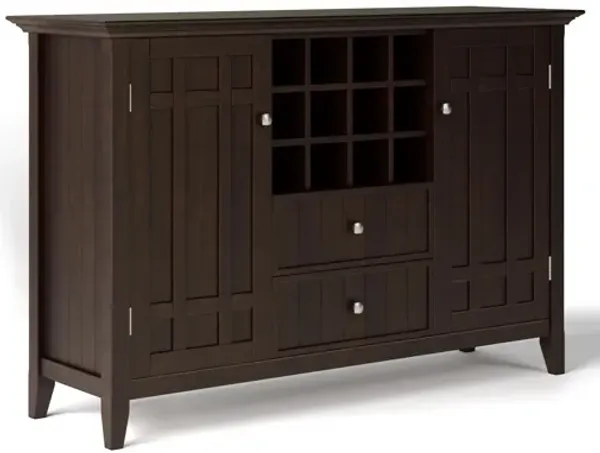 Bedford Sideboard Buffet and Wine Rack - Dark Chestnut Brown