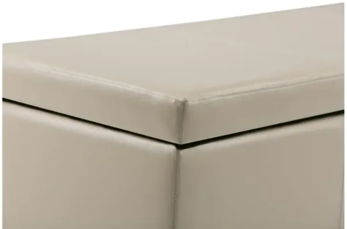 Avalon Storage Ottoman Bench - Satin Cream