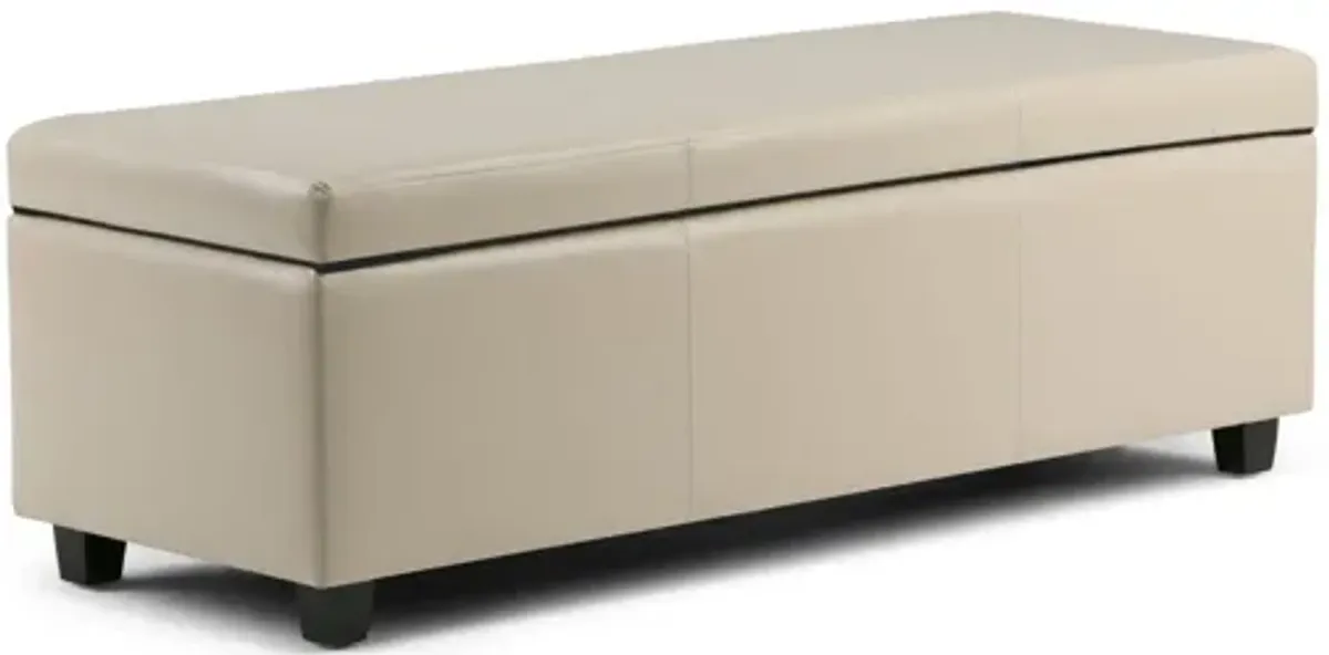 Avalon Storage Ottoman Bench - Satin Cream