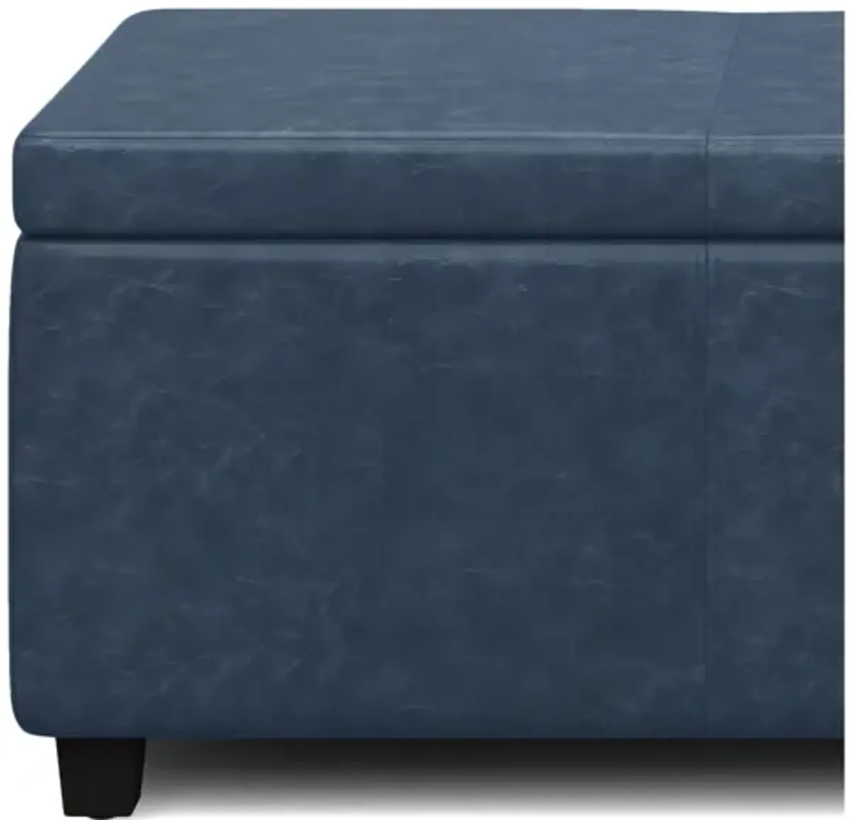 Avalon Storage Ottoman Bench - Denim Blue