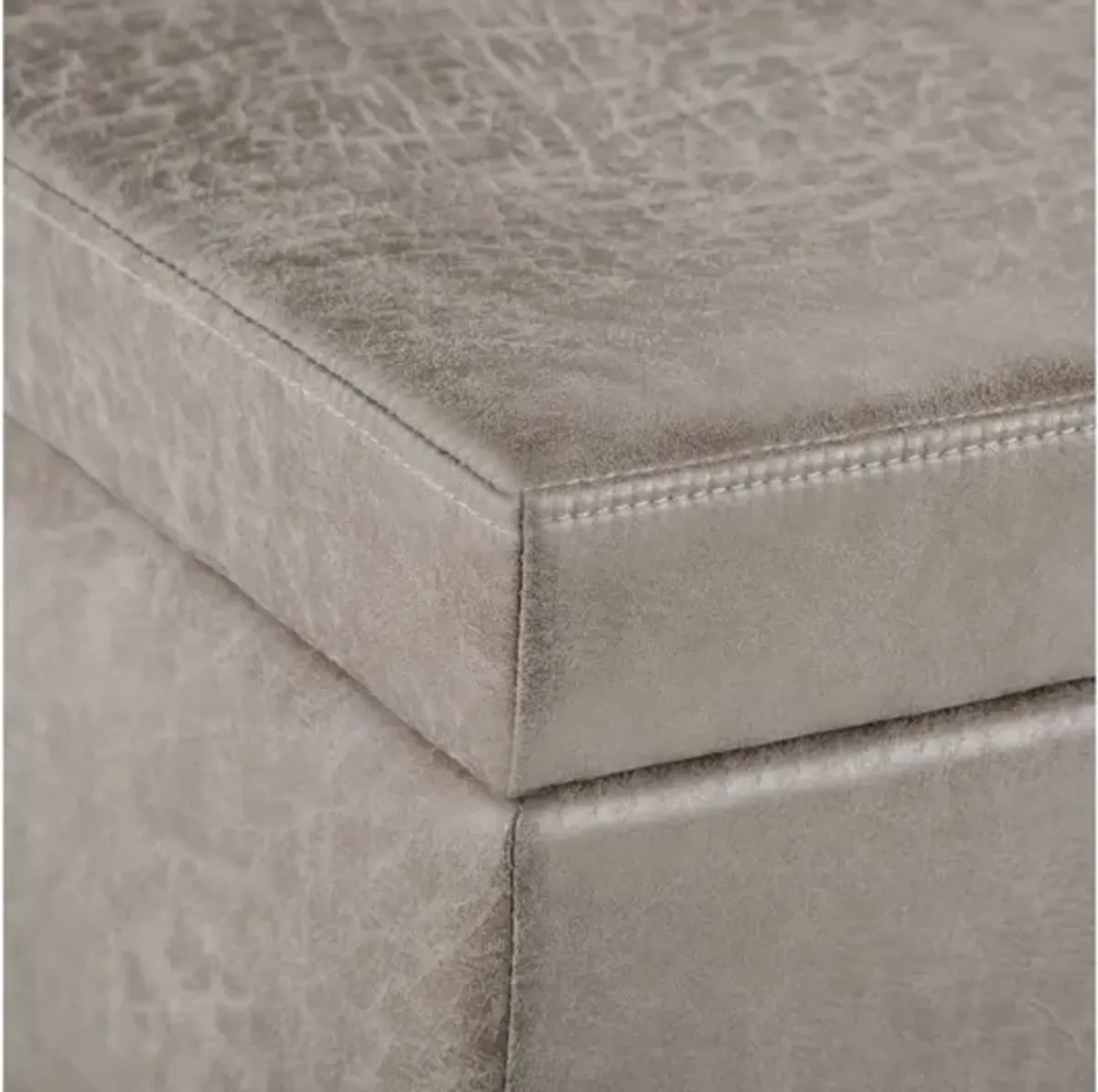 Avalon Storage Ottoman Bench - Distressed Grey Taupe