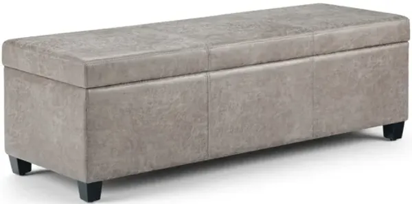 Avalon Storage Ottoman Bench - Distressed Grey Taupe