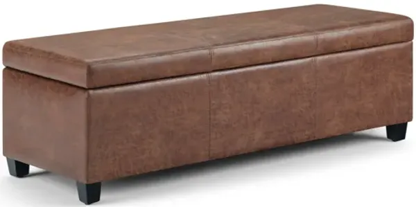 Avalon Storage Ottoman Bench - Distressed Umber Brown