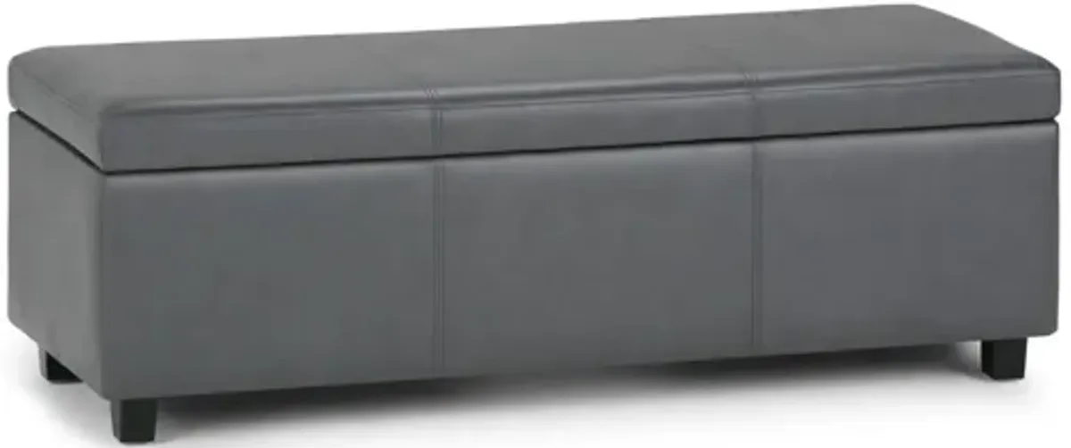 Avalon Storage Ottoman Bench - Stone Grey