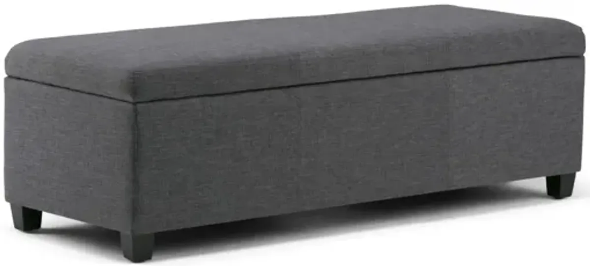 Avalon Storage Ottoman Bench - Slate Grey