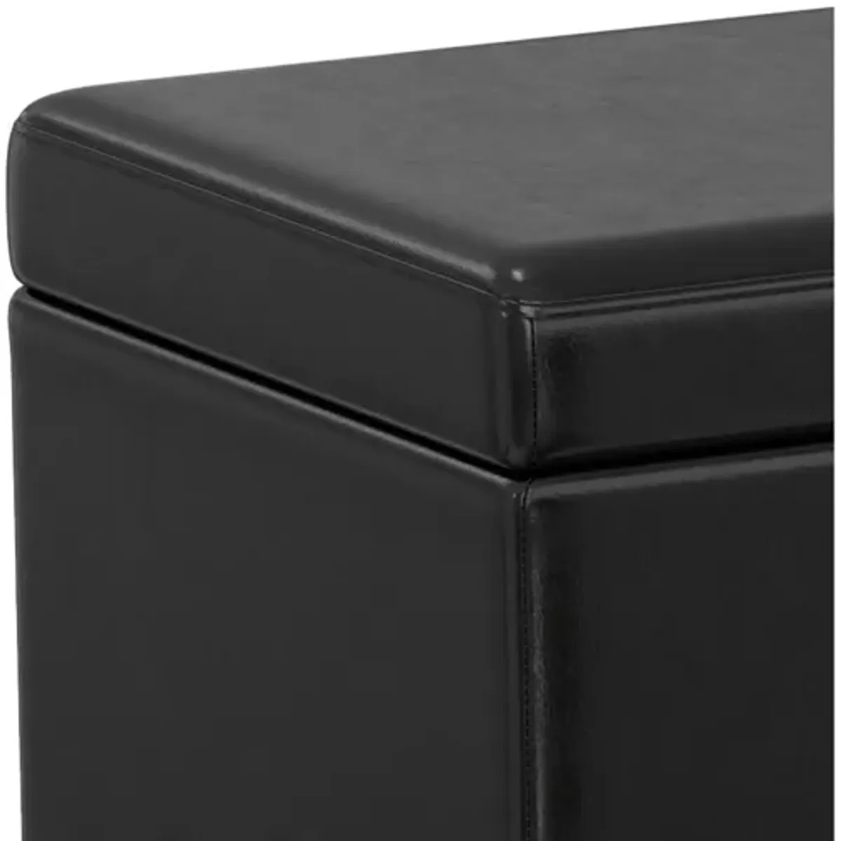 Avalon Extra Large Storage Ottoman Bench - Midnight Black