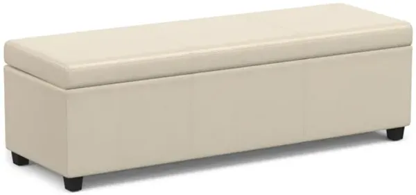 Avalon Extra Large Storage Ottoman Bench - Satin Cream