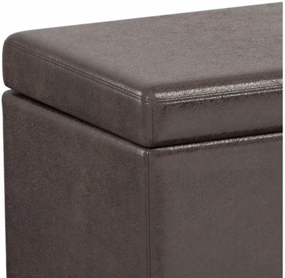 Avalon Extra Large Storage Ottoman Bench - Distressed Brown