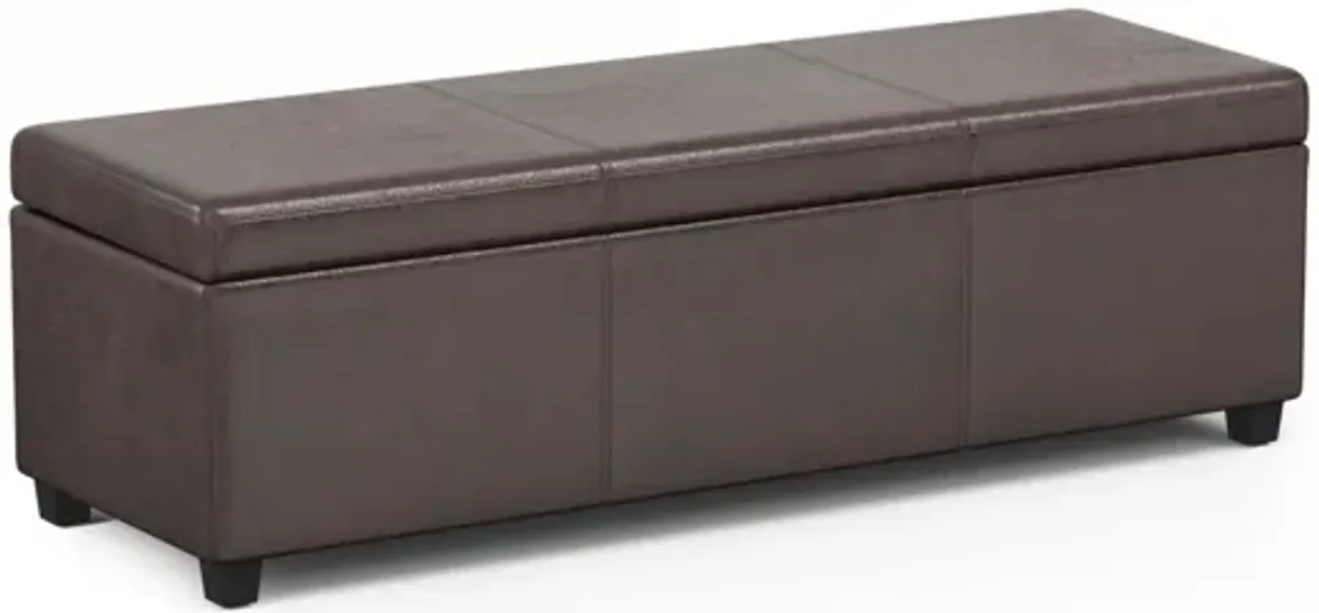 Avalon Extra Large Storage Ottoman Bench - Distressed Brown