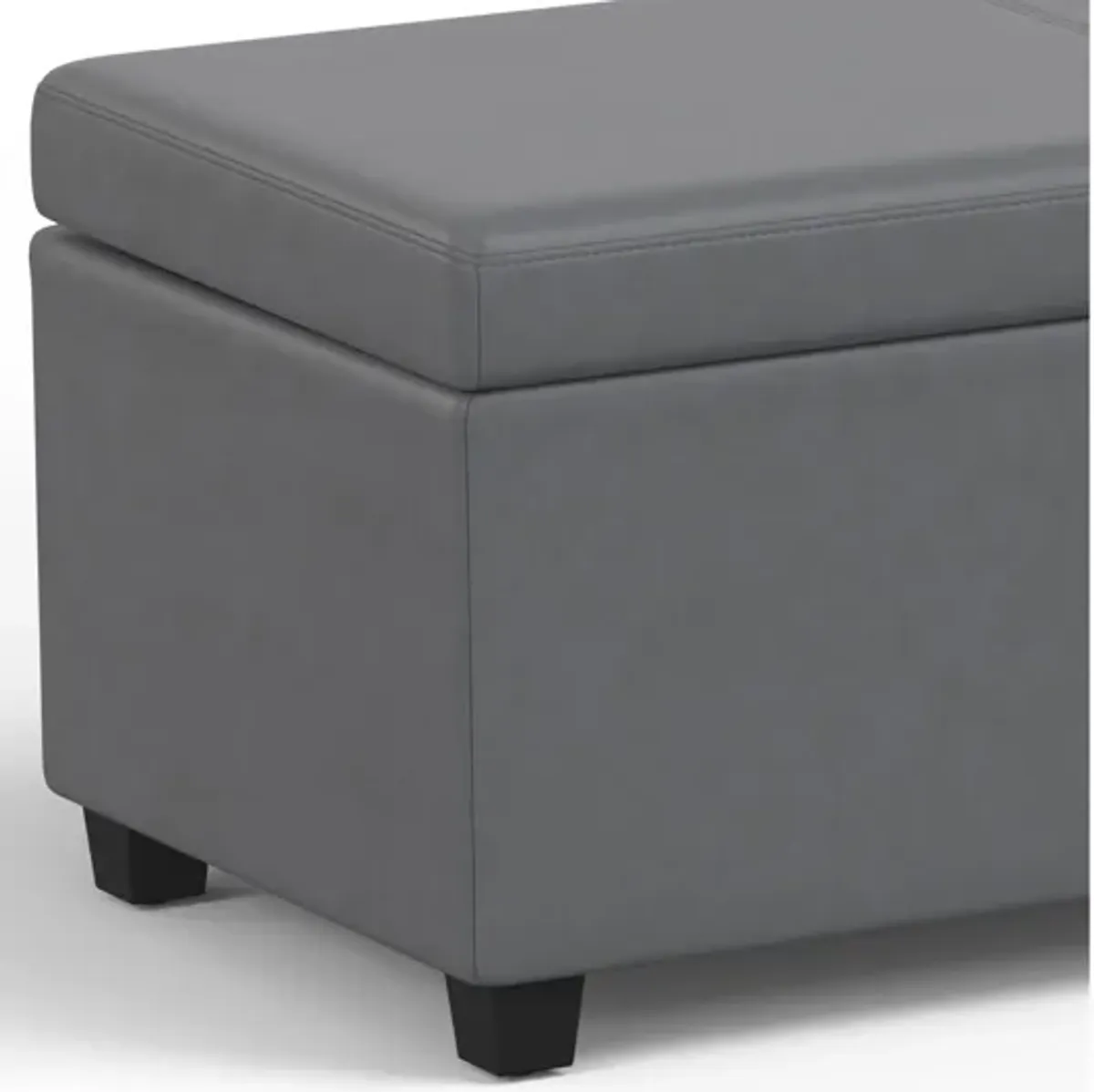 Avalon Extra Large Storage Ottoman Bench - Stone Grey