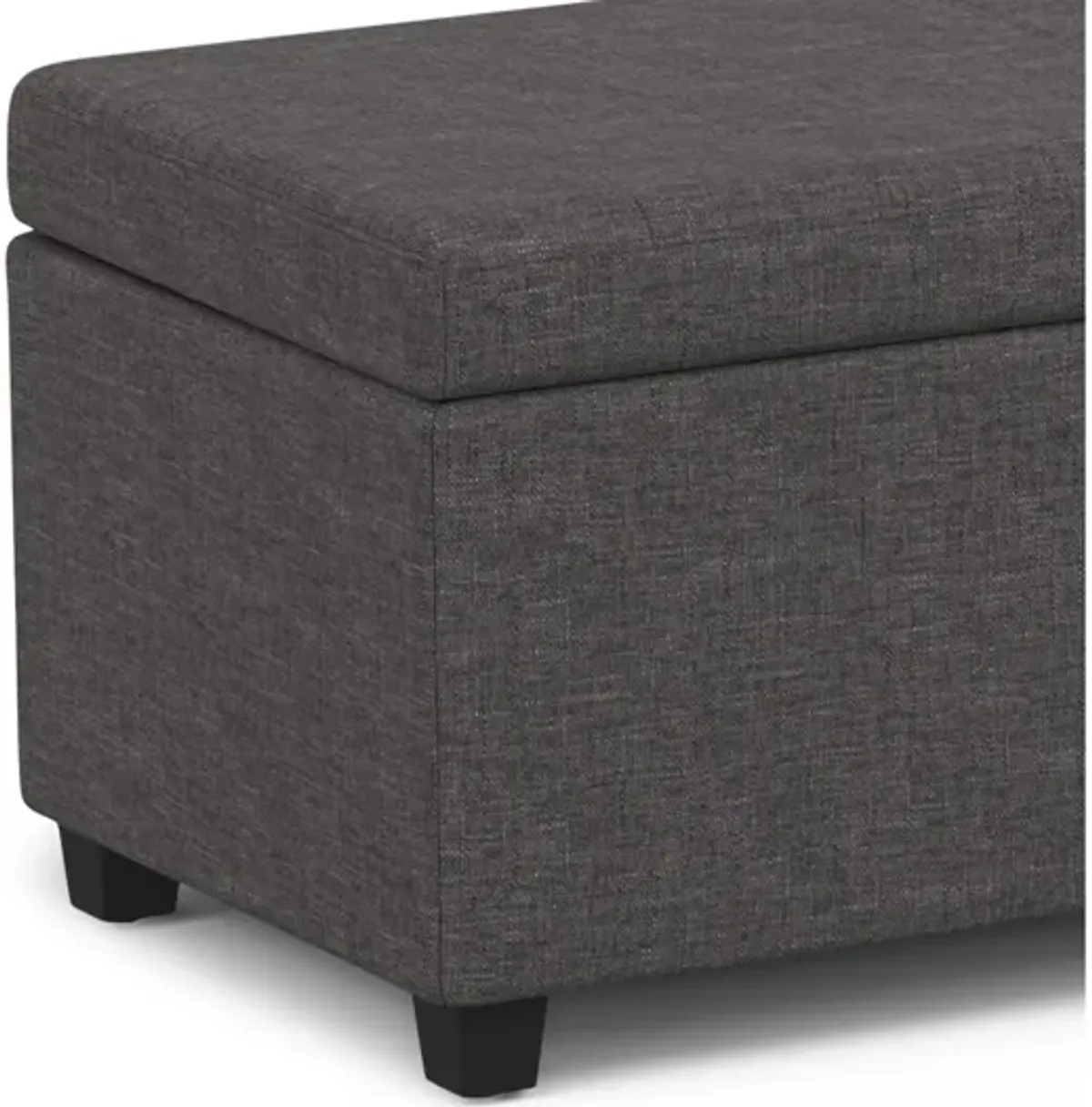 Avalon Extra Large Storage Ottoman Bench - Slate Grey