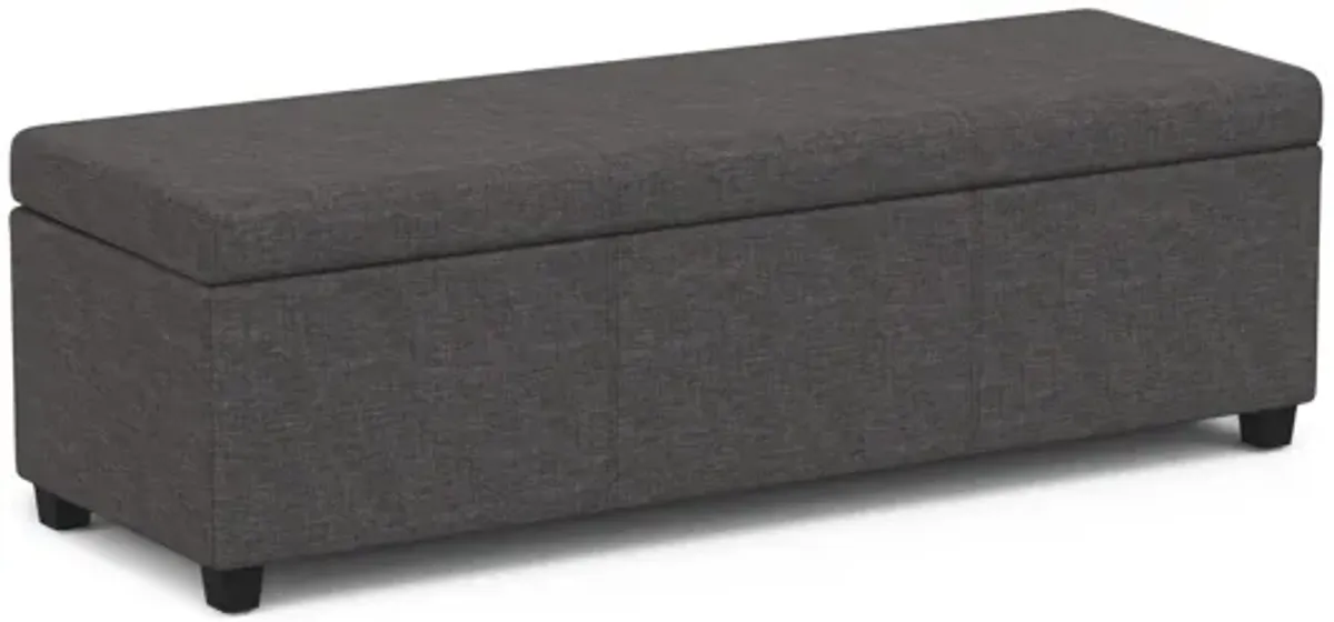 Avalon Extra Large Storage Ottoman Bench - Slate Grey