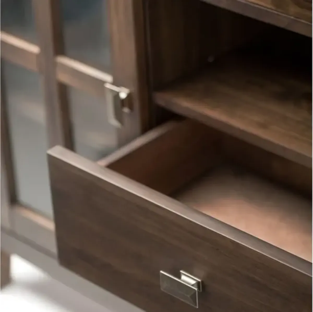 Artisan Tall TV Media Stand - Natural Aged Brown