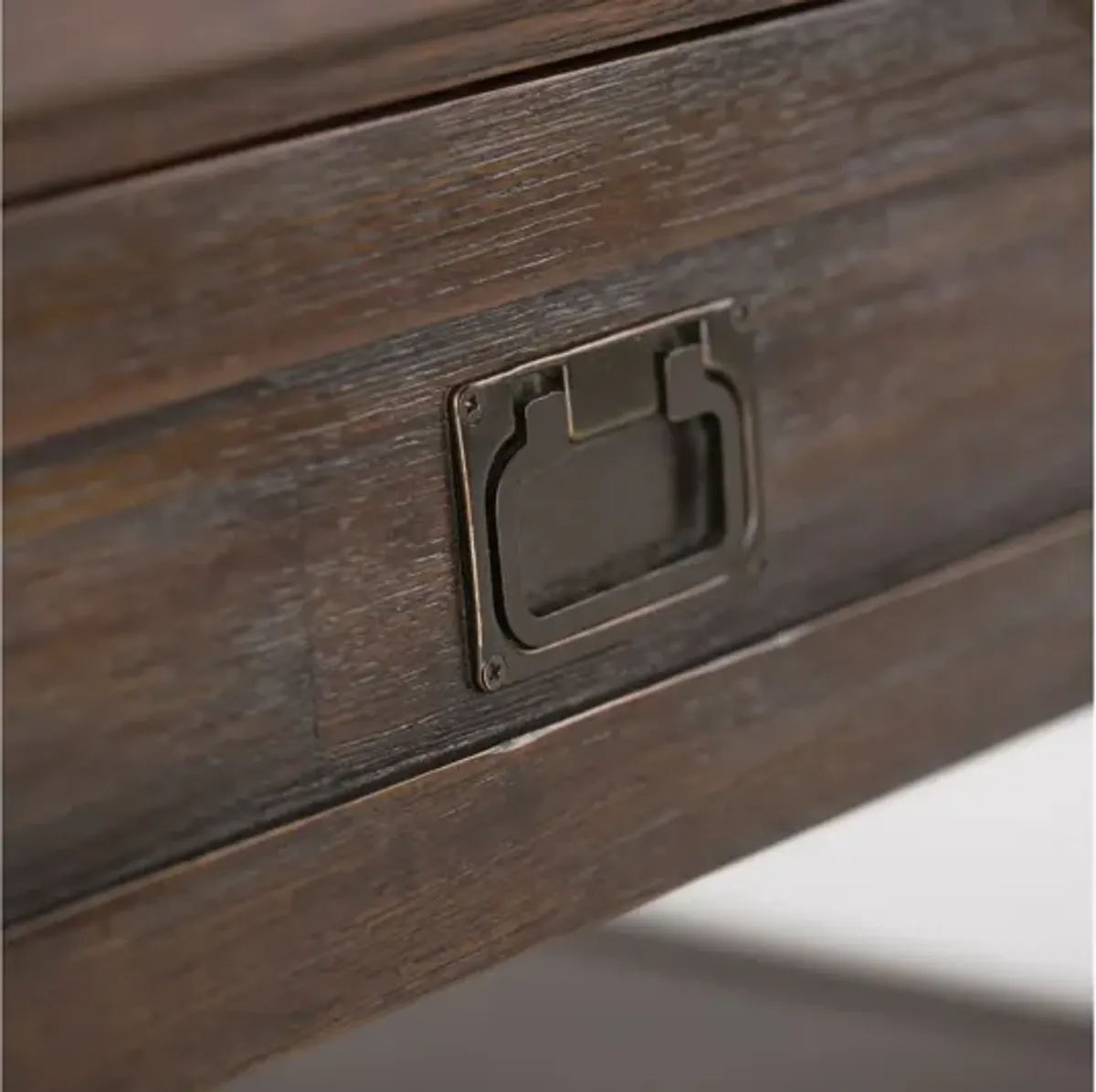 Monroe Square Coffee Table - Distressed Charcoal Brown