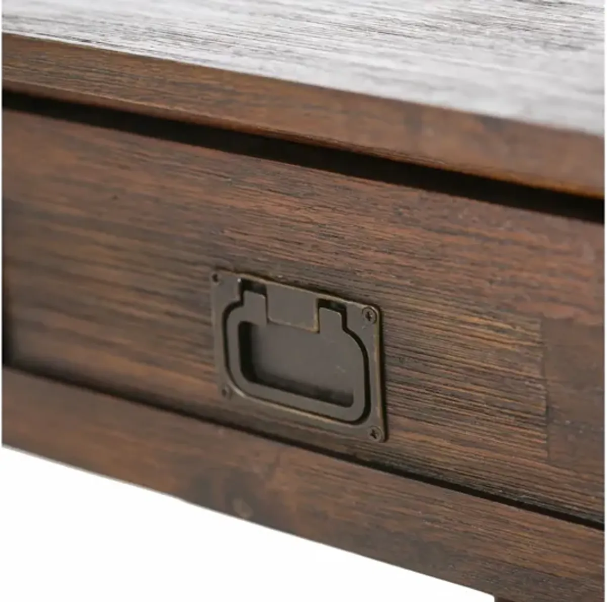 Monroe End Table - Distressed Charcoal Brown
