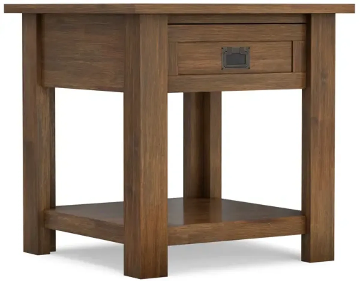 Monroe End Table - Rustic Natural Aged Brown