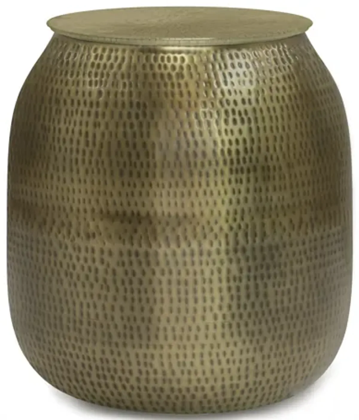 Griffen Metal Storage Accent Table - Antique Gold