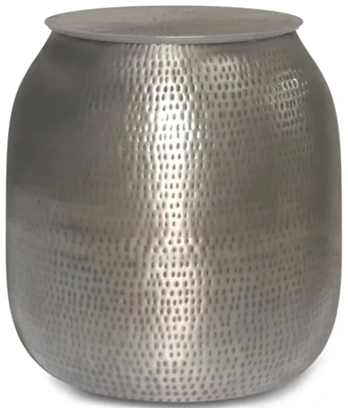 Griffen Metal Storage Accent Table - Antique Silver